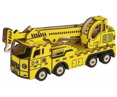 Rappa Woodcraft 3D dėlionė Kranas-sunkvežimis