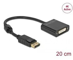 „Delock“ adapteris „DisplayPort 1.2“ į DVI moterišką 4K aktyvią juodą