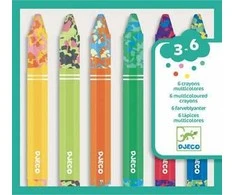 Djeco Įvairiaspalvės vaškinės kreidelės (6 vnt.) ( DJ09006 )