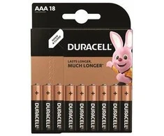 Baterijos - Duracell AAA Basic LR03 1.5V šarminės baterijos 18 pakuotė