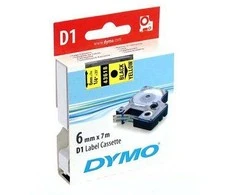 DYMO S0720790 D1 Juostelė 6mm x 7m (geltona / juodas šifras)