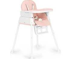 Rožinė ECOTOYS 3-in-1 sulankstoma vaikiška maitinimo kėdutė rožinė