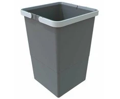 Elletipi MEDIUM 12 L Plastikinis krepšelis su rankenomis pilkos spalvos