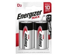 Baterija - Energizer LR20 D MAX 2-vnt. Atsparus nuotėkiams 10 metų galiojimo laikas