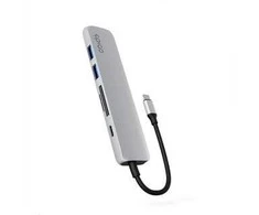 Epico 6in1 Aliuminio Hub 8K with USB-C connector - sidabrinis
