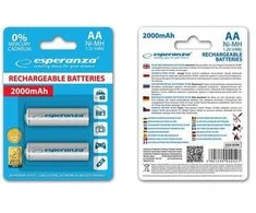 Įkraunamos AA baterijos Esperanza EZA103W, 2000mAh
