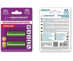 Esperanza EZA103G Įkraunama baterija Ni-MH AA 2000MAH x2