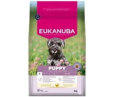 Šunų maistas - EUKANUBA Puppy Small sausas šunų ėdalas su vištiena, 33% baltymų, 21% riebalų, 3kg