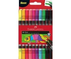 Flomasteriai Faber-Castell, dvipusiai, 10 neoninių spalvų