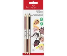 Spalvoti pieštukai Faber-Castell Children of the world, 3 spalvų