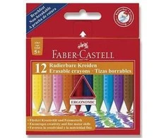 Plastikinės kreidelės Faber-Castell Grip, tribriaunės, 12 spalvų