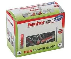 Grąžtas Kaištis Fischer DuoPower, 25 mm x 5 mm, 50 vnt.