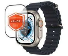 Fixed Fiksuotas | Šarvuotas grūdintas stiklas, skirtas „Apple Watch Ultra 49mm“ / „Ultra 2 49mm“ | Juodas