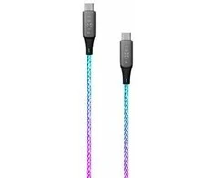Fixed Fiksuotas USB-C/USB-C su PD palaikymu, 1,2 m, 60 W, „Rainbow“