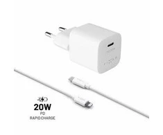 Fixed Fiksuotas | Mini USB-C kelioninis įkroviklis USB-C / žaibo laidas