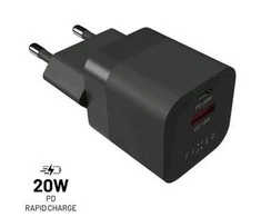 Fixed Fiksuotas Mini USB-C/USB 20W, juodas