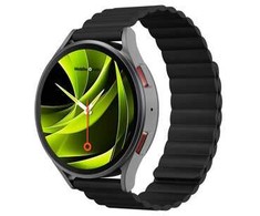 Mobile Origin lengvai užsegamas laikrodis su magnetiniu dirželiu, 20 mm, juodas