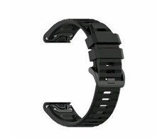 Fiksuotas | Silikoninis dirželis, skirtas „Garmin QuickFit 22mm“ | Juodas