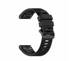 Fiksuotas | Silikoninis dirželis, skirtas „Garmin QuickFit 22mm“ | Juodas