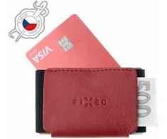Fixed Skórzany portfel FIXED Tiny Wallet su prawdziwej skóry bydlęcej raudona