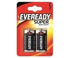 Fujitsu Eveready Super Baterija – mažas vienacelis C 2 vnt (lizdinėje plokštelėje)