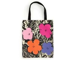 KNYGA Galison Warhol Flowers Canvas Tote Bag - Rožinė