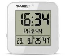 Garni Technology GARNI 138W - skaitmeninis žadintuvas su termometru ir higrometru, baltas