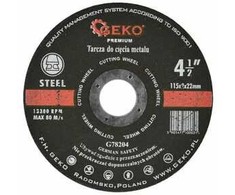 Geko Tarcza do cięcia metalu PREMIUM 115x2 Inox (25/200)