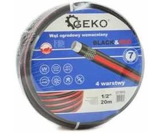 Geko sodo žarna WZMACNIANY Juodas&amp;Raudonas 1/2" 50M (1) G73694 GEKO