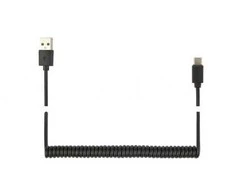 GEMBIRD USB C tipo kabelis, spiralinis, 1,8 m, juodas