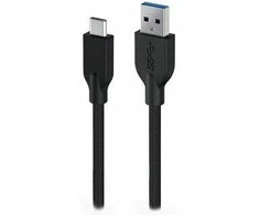 Genius USB įkrovimo laidas ACC-A2CC-3A, 100cm, USB-A į USB-C, 3A, QC3.0, pintas, juodas