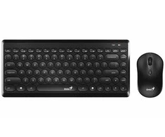 Genius LuxeMate Q8000 komplektas belaidė klaviatūra CZ/SK, juoda su myszą optyczną bezprzewodową, 4x AAA, klasyczna, apvalus kla