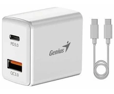 Genius Maitinimo šaltinis / tinklo adapteris 20W, 2 prievadų, USB-C, USB-A, PD-20ACP