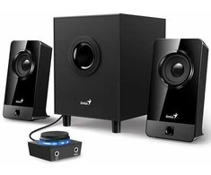 Kompiuterio kolonėlės GENIUS garsiakalbiai SW-2.1 300X/ 2.1/ 10W/ mediniai/ juodi