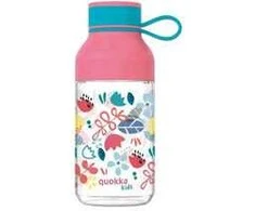 Quokka Ice Kids su dirželiu - Tritan buteliukas 430 ml (gėlės)