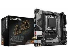 Pagrindinė plokštė Gigabyte Gigabaitas | A620I AX 1.0 | Procesorių šeima AMD | Procesoriaus lizdas AM5 | DDR5 DIMM | Palaikomos standžiojo disko sąsajos SATA, M.2 | SATA jungčių skaičius 2