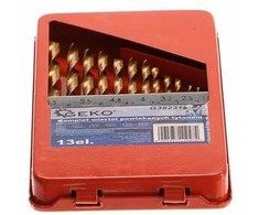 Grąžtas Gręžtuvas Geko, 13 Vnt. GRĄŽŲ RINKINYS, 1,5-6,5 mm, TITANINIS DANGAS, M DĖŽĖ (20/80) G38231 GEKO