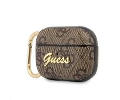 Dėklas GUESS GUAP4GSMW AIRPODS PRO COVER BRONZE/BROWN 4G SCRIPT METAL COLLECTION