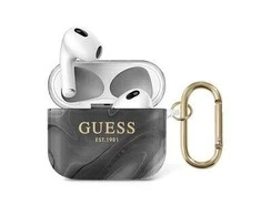 Apple AirPods 3 Guess Marble Collection (GUA3UNMK) ausinių dėklas juodos spalvos