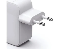 Hama GaN 65W PD/QC su zwijanym kablem, 2x USB-C, balta