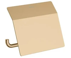 Hansgrohe roll holder with cover AddStoris, brushed bronze