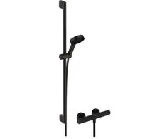 Hansgrohe dušo termostatas „Ecostat Fine“ su „Pulsify Select S 105 3jet Relaxation EcoSmart“, matinės juodos spalvos