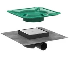 Hansgrohe dušas traps RainDrain Spot, 150x150 mm, horizontāls, resti no otras puses var flīzēt