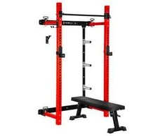 Sieninis stumdomas treniruoklis su suoliuku KLT34 Raudonas HMS FITNESS