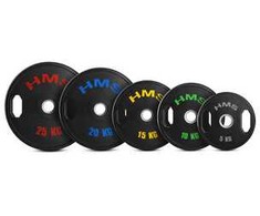 TOG10 2 x 10 kg olimpinės lėkštės su guma, 2 x 10 kg HMS