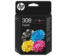 Hewlett Packard (HP) HP 308 Juodas/Tri-Color Ink Cartridge Combo 2 vnt.