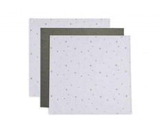 Jollein medvilnės merliukai 70x70 Stargaze Leaf Žalias 3vnt