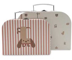 Jollein žaisliniai lagaminėliai / daiktų dėžutės Animal Friends, 2 vnt.