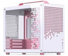 Jonsplus Z20 Micro-ATX kompiuterio korpusas, mit Tragegriff – baltos spalvos/pink