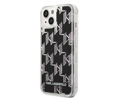 Karl Lagerfeld KLHCP14MLMNMK Apple iPhone 14 Plus / 15 Plus 6,7″ kietas dėklas juodos spalvos Liquid Glitter Monog